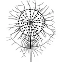 Three interconnected hearts made of dandelion seeds tattoo design idea