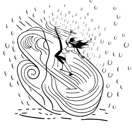 dancing in the rain tattoo design idea