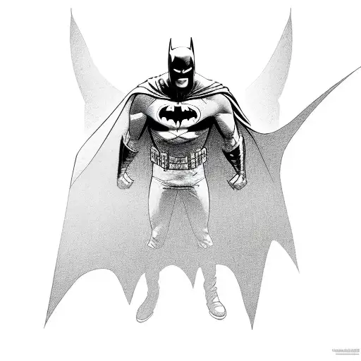 Multiple characters including batman in full body action pose, and Miles morales in his spidey suit also in action pose tattoo design idea