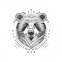A simple outline of a bear with a small medical caduceus symbol on its forehead tattoo design idea