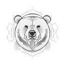 A simple outline of a bear with a small medical caduceus symbol on its forehead tattoo design idea