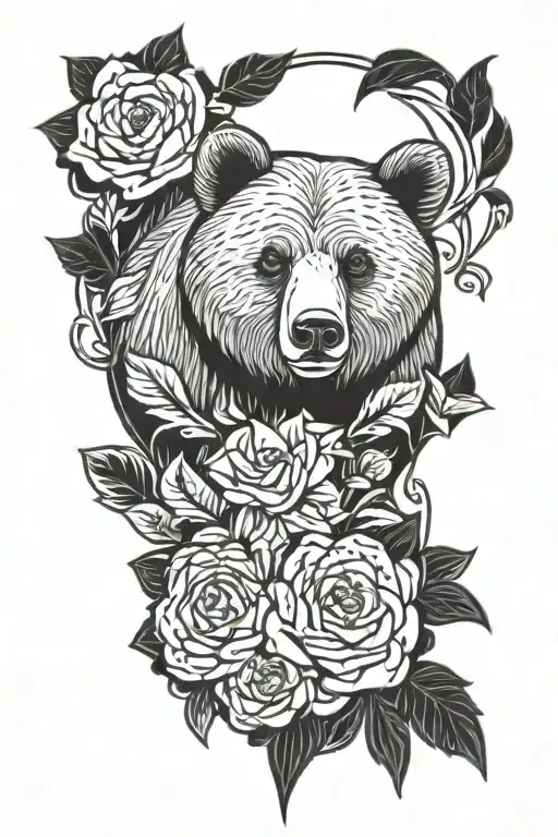 momma bear tattoo design idea
