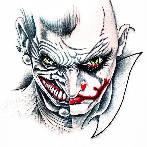 Joker with Knife tattoo design idea
