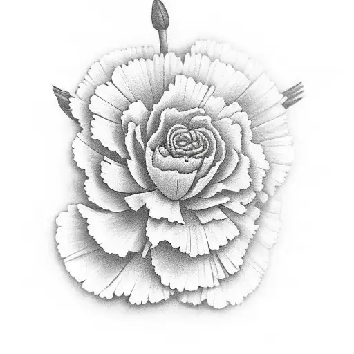 carnation flower with a rifle tattoo design idea
