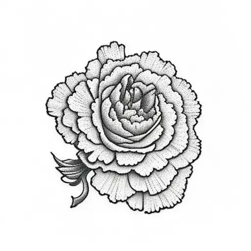 carnation flower with a rifle crossed design tattoo design idea