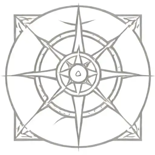 compass rose with sun rays, in the middle of the compas is a stencil Celtic symbol of infinity with a heart overlapping tattoo design idea