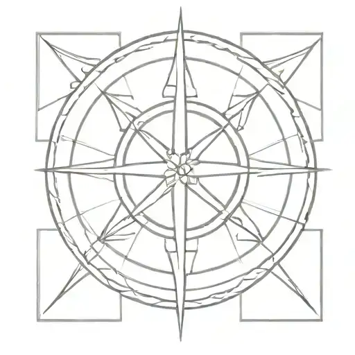 compass rose with sun and in the middle a Celtic symbol of infinity with a heart overlapping tattoo design idea