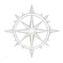 compass rose with sun rays, in the middle of the compas is a stencil Celtic symbol of infinity with a heart overlapping tattoo design idea