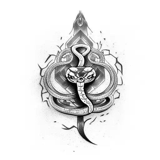 snake bite of death tattoo design idea