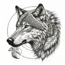 indianer,wolf,Pferd,Adler,mond tattoo design idea