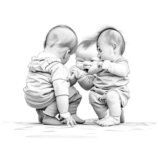 two baby handshake tattoo design idea