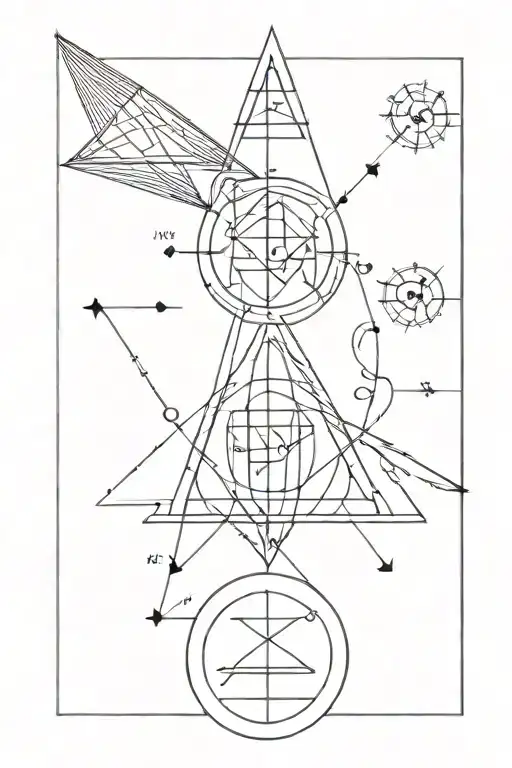 led zeppelin runes geo symteric shapes combined tattoo design idea