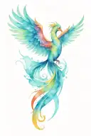 pheonix rising from a stack of books  tattoo design idea