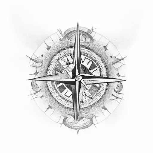 moral compass tattoo design idea