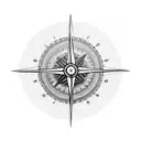 moral compass tattoo design idea