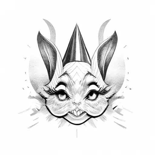 the wicked witch and the white rabbit hanging out tattoo design idea