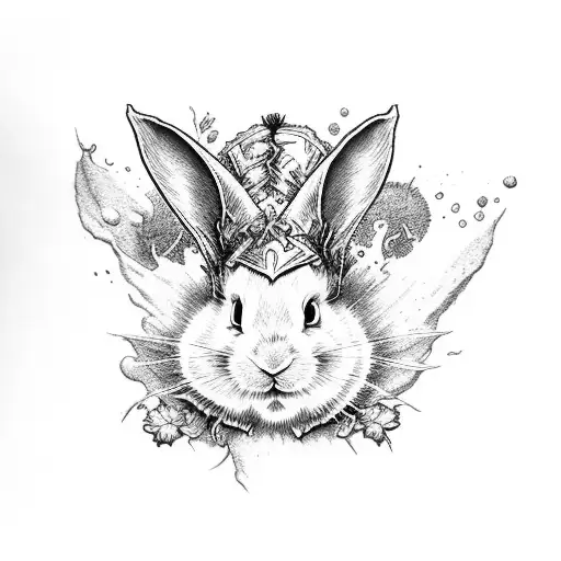 the white rabbit and the wicked witch  tattoo design idea