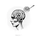 merge human brain and human heart tattoo design idea