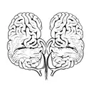 split  human brain and human heart tattoo design idea