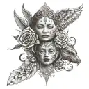 Karma and Revenge tattoo design idea