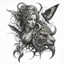 Karma and Revenge tattoo design idea