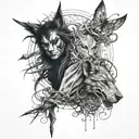 Karma and Revenge tattoo design idea