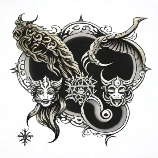 virgo, pisces, scorpio, cancer tattoo design idea