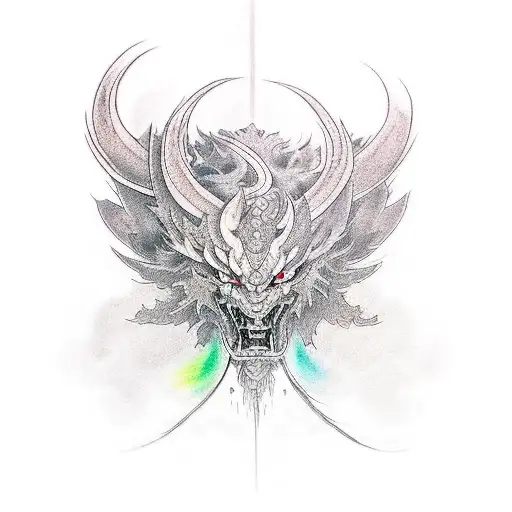 A video game controller transforming into a mythical creature tattoo design idea