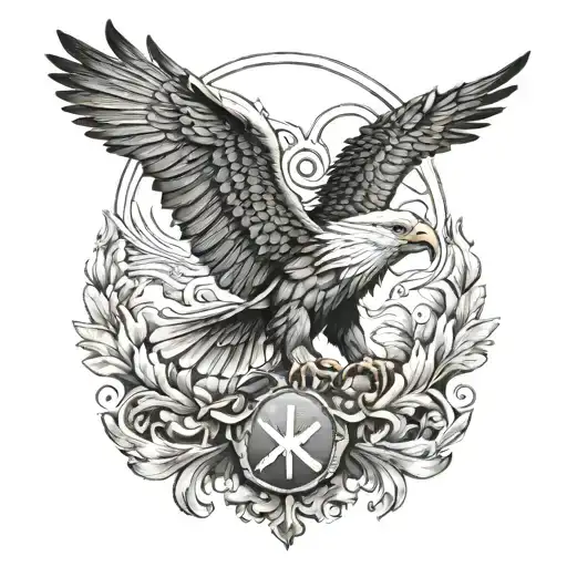 illyrian (Albanian) tattoo with double eagle tattoo design idea