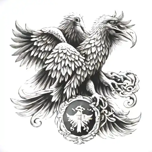 Albanian tattoo with double eagle tattoo design idea