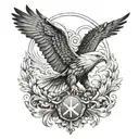 illyrian (Albanian) tattoo with double eagle tattoo design idea