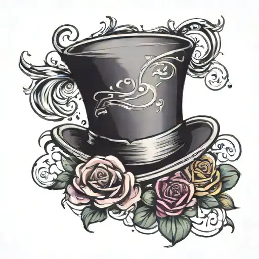 top hat tattoo design idea