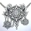 chain necklace tattoo design idea