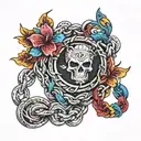 chain necklace tattoo design idea