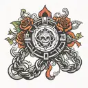 chain necklace tattoo design idea