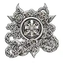 chain necklace tattoo design idea