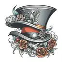 top hat tattoo design idea
