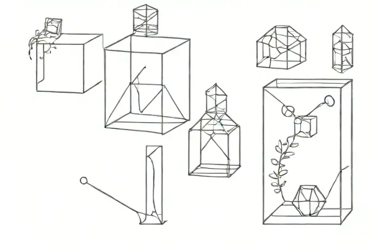 mix of Adamcreation and cube shaped cage tattoo design idea