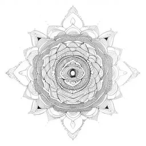 long mandala  tattoo design idea