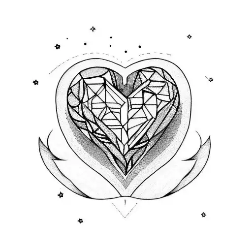 heart, moon, & well-done steak tattoo design idea