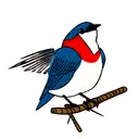 Swallow Bird with dagger tattoo design idea