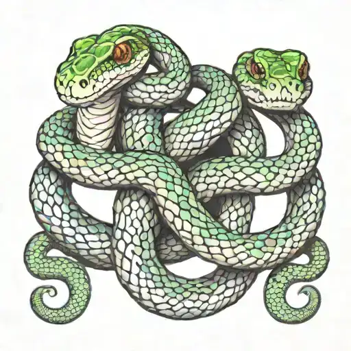 three headed snake tattoo design idea