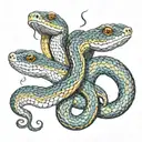 three headed snake tattoo design idea
