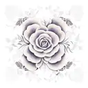 A guitar with floral vines wrapped around it tattoo design idea