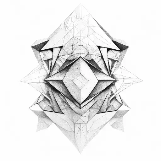 Abstract 3D polygonal design inspired by the client's favorite movie or book tattoo design idea
