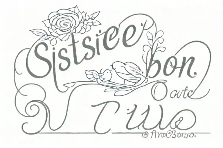 sister born date tattoo tattoo design idea