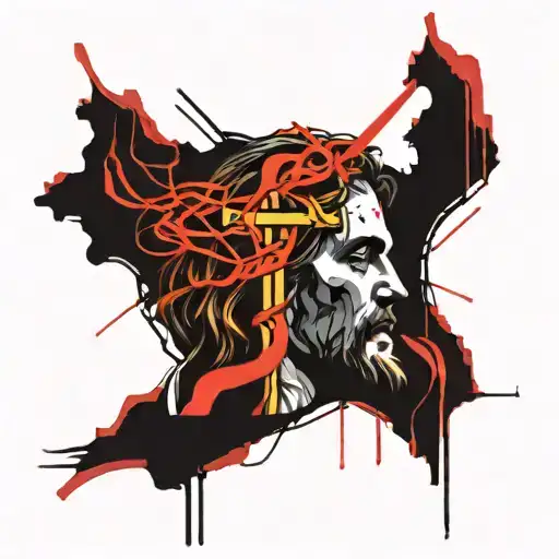 jesus rose intertwined symbolizing the client's love tattoo design idea