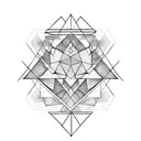 geometric shapes, blank and white, emotional tattoo design idea