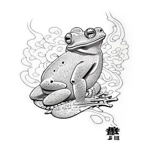 ninja frog tattoo design idea