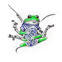 ninja frog tattoo design idea